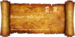 Rehner Mária névjegykártya